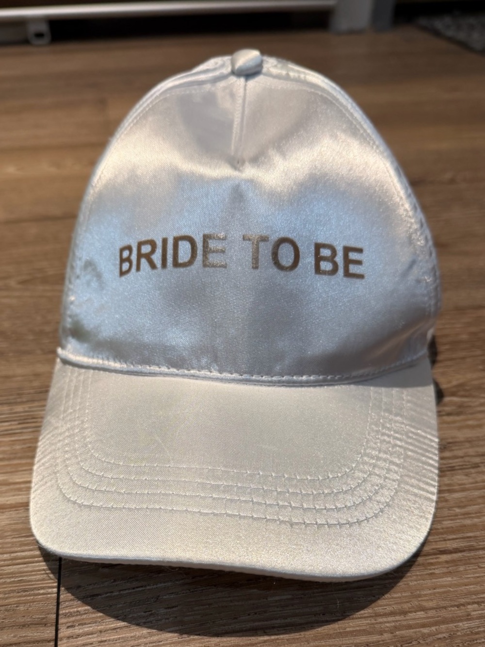 White Satin "Bride To Be" Baseball Cap